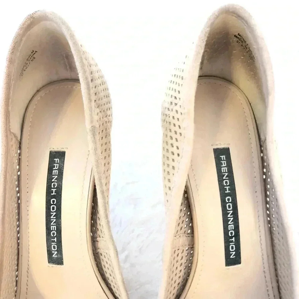 French Connection Suede Perforated Detail Heels. - Picture 7 of 7